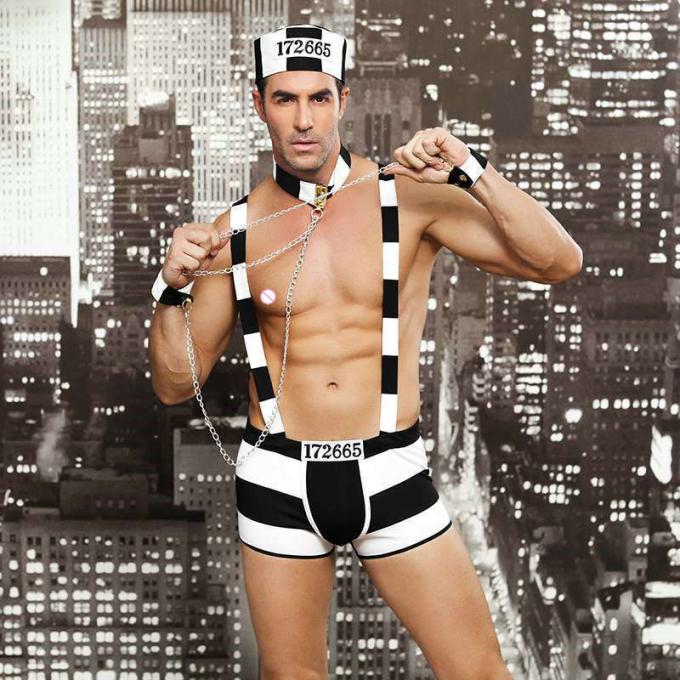 I costumi del gioco del ruolo degli uomini equipaggiano il cosplay sexy erotico caldo del prigioniero per la biancheria del ′ s dell'uomo