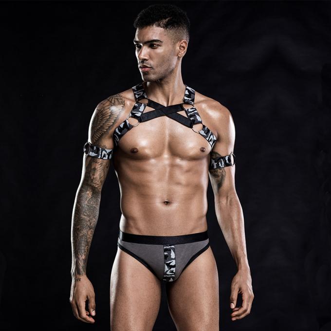 Indumenti da notte sexy del gioco di ruolo della cinghia di cablaggio del sesso dell'insieme della biancheria della tuta della maglia del ′ s degli uomini
