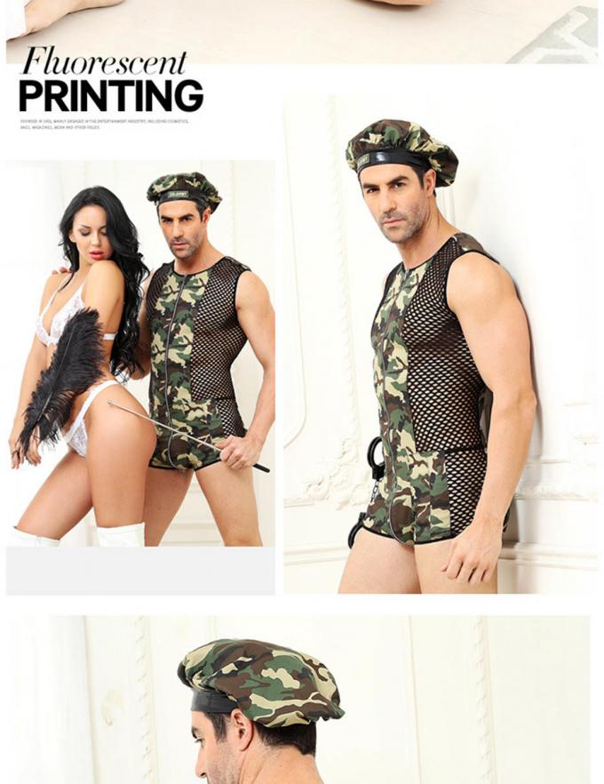 Indumenti da notte erotici del ′ s degli uomini di Catsuit degli orsacchiotti di cosplay della tuta uniforme sexy della biancheria