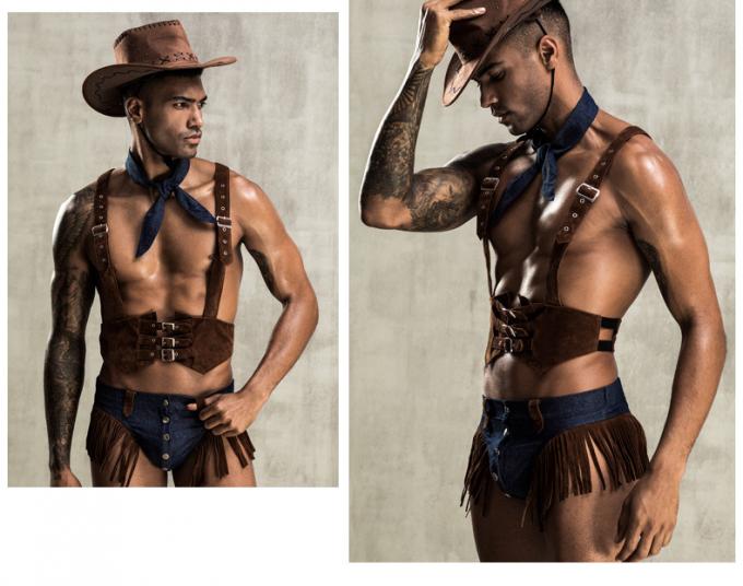 Il cosplay occidentale di Style Sexy Man del cowboy della maglia sexy della biancheria del ′ s degli uomini porta una biancheria intima del cappello