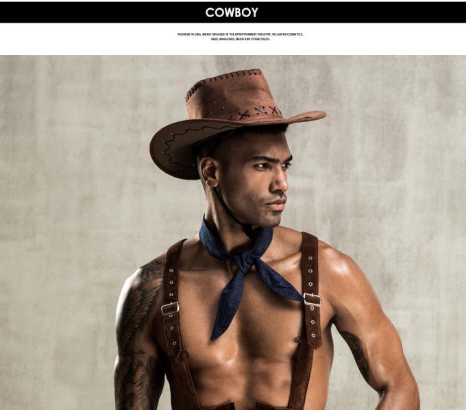 Il cosplay occidentale di Style Sexy Man del cowboy della maglia sexy della biancheria del ′ s degli uomini porta una biancheria intima del cappello