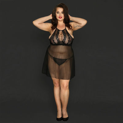 Elastan più la biancheria intima sexy tricottata biancheria della bamboletta per le grandi donne