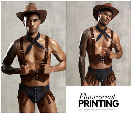 Biancheria intima senza maniche del cappello di Lingerie Man Floral della domestica sexy di nylon della mucca del poliestere