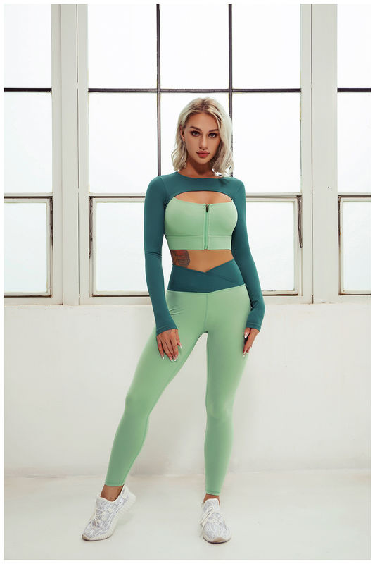 L'yoga della palestra di forma fisica del poliestere copre il Activewear potato delle ghette dell'allenamento delle donne
