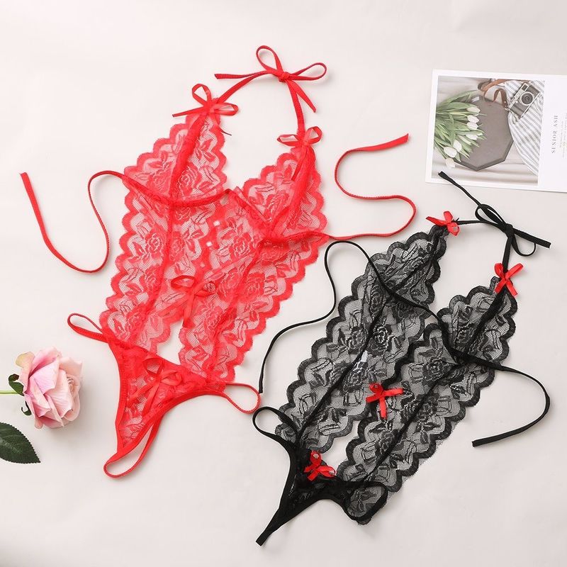 A tre punti tricottato merletta gli indumenti da notte senza maniche tricottati floreali della biancheria sexy