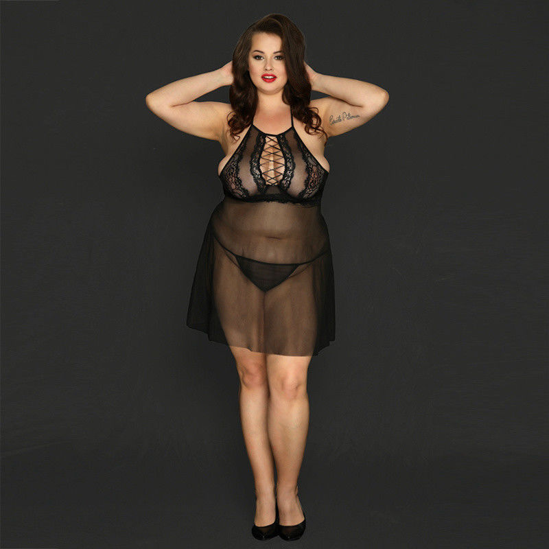 Elastan più la biancheria intima sexy tricottata biancheria della bamboletta per le grandi donne