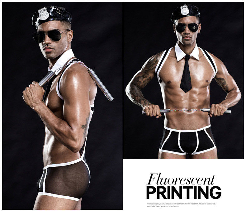 Biancheria sexy della polizia di cosplay floreale