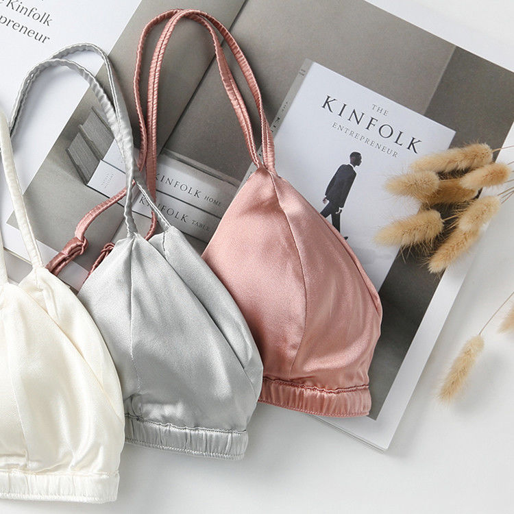 il triangolo di 16mm avvolge i reggiseni sexy senza cuciture Front Closure Wireless Bra delle donne