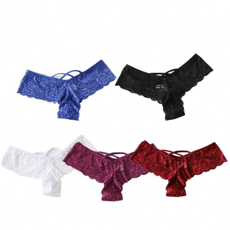 I mutandoni neri di nylon della tanga 4XL 5XL merlettano i mutandoni sexy della biancheria intima delle donne