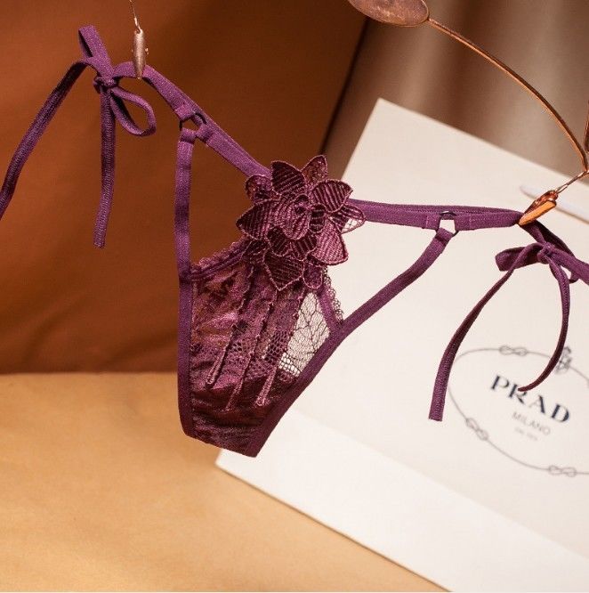 Le mutandine sexy della donna del ricamo delle mutandine della biancheria intima delle signore della tanga della biforcazione