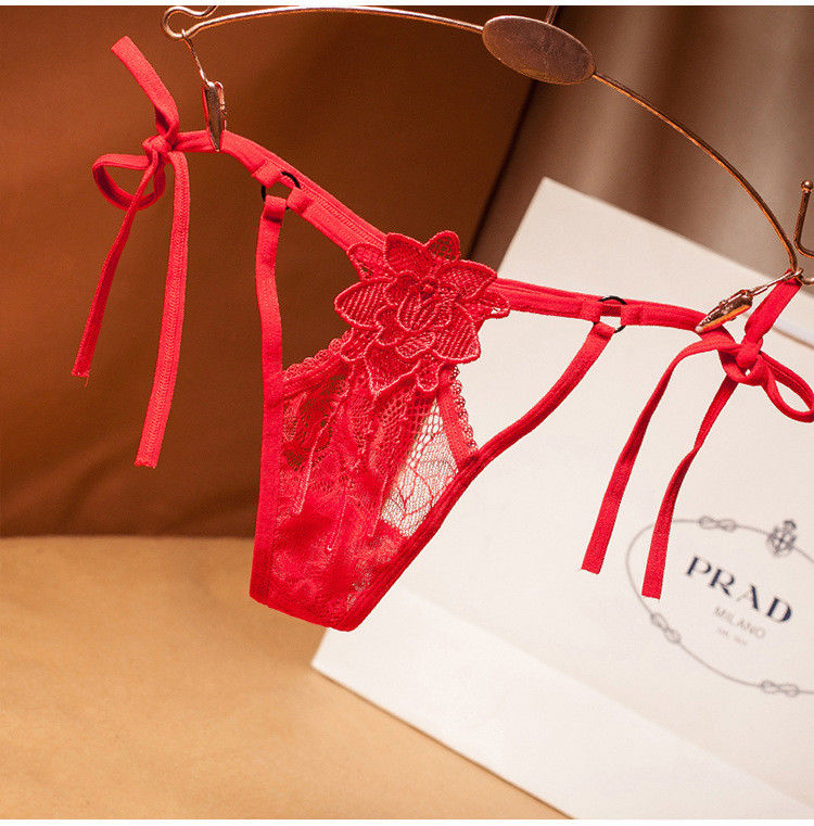Le mutandine sexy della donna del ricamo delle mutandine della biancheria intima delle signore della tanga della biforcazione
