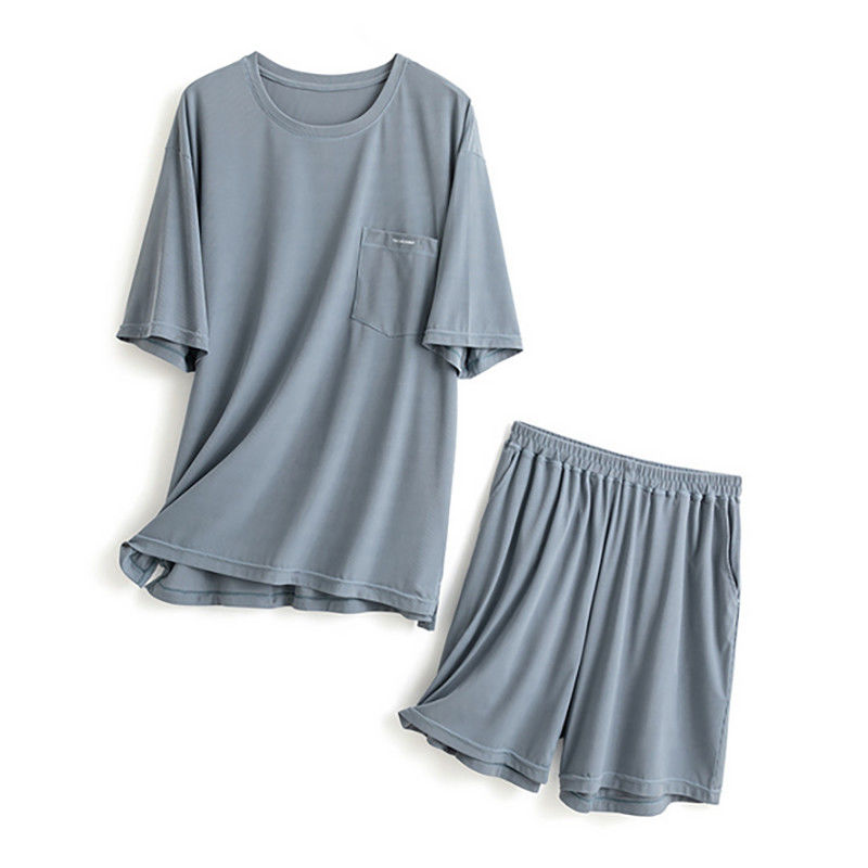 Gli indumenti da notte degli uomini di seta di XXL hanno tricottato l'estate blu di pigiama del vestito di notte del petto di 114cm