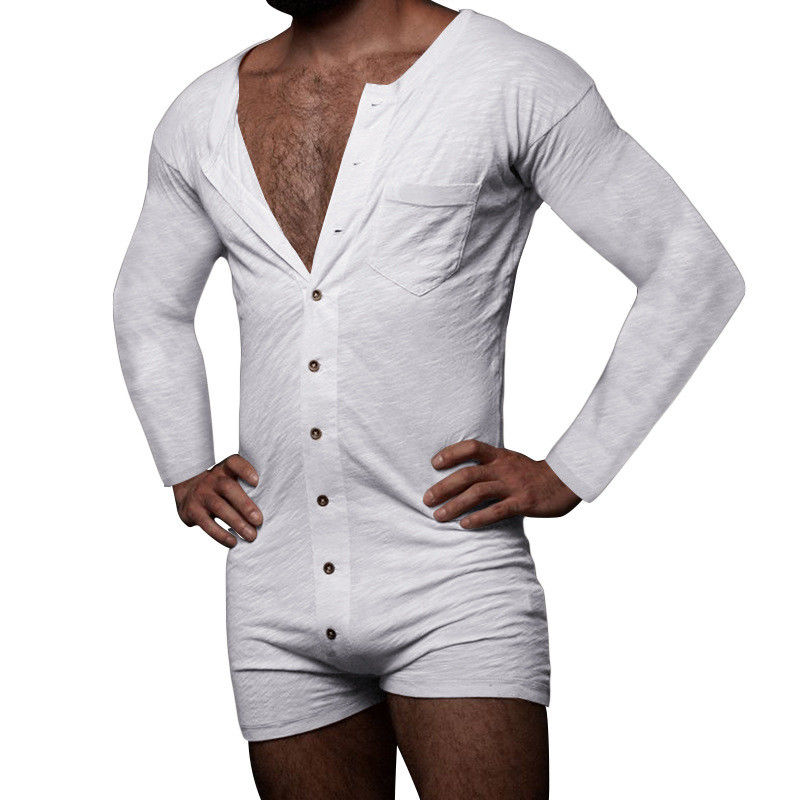 Il pigiama dell'estate degli uomini sexy ha messo la tuta sexy di Onesie degli uomini senza maniche solidi