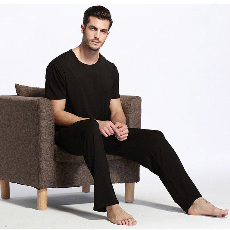 Viscosa di bambù della tuta sportiva di pigiama degli indumenti da notte degli uomini di nylon elastici degli uomini caldi dei pantaloni