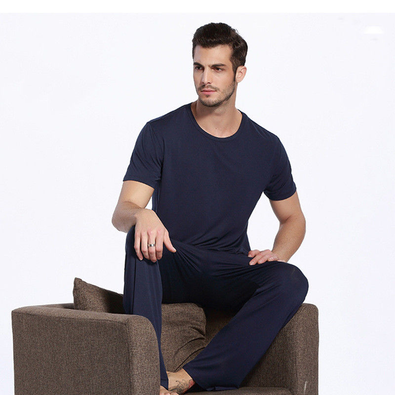 Viscosa di bambù della tuta sportiva di pigiama degli indumenti da notte degli uomini di nylon elastici degli uomini caldi dei pantaloni
