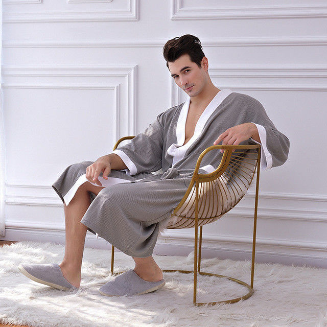 Cardigan caldo del tessuto degli insiemi degli uomini dei pigiami del kimono dell'accappatoio della camicia da notte